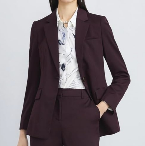 Vintage Louis Feraud Angora Lambswool Blazer Old Money Quiet Luxury Purple 6 VTG - Picture 1 of 10